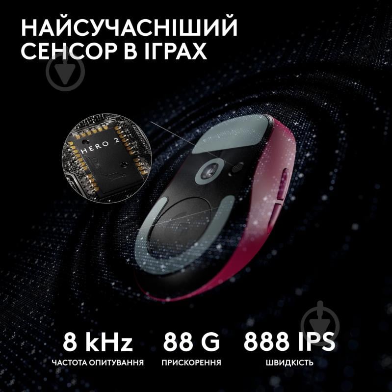 Миша Logitech G Pro X Superlight 2 Lightspeed magenta (910-006797) - фото 4 Миша Logitech G Pro X Superlight 2 Lightspeed magenta (910-006797) - фото 4
