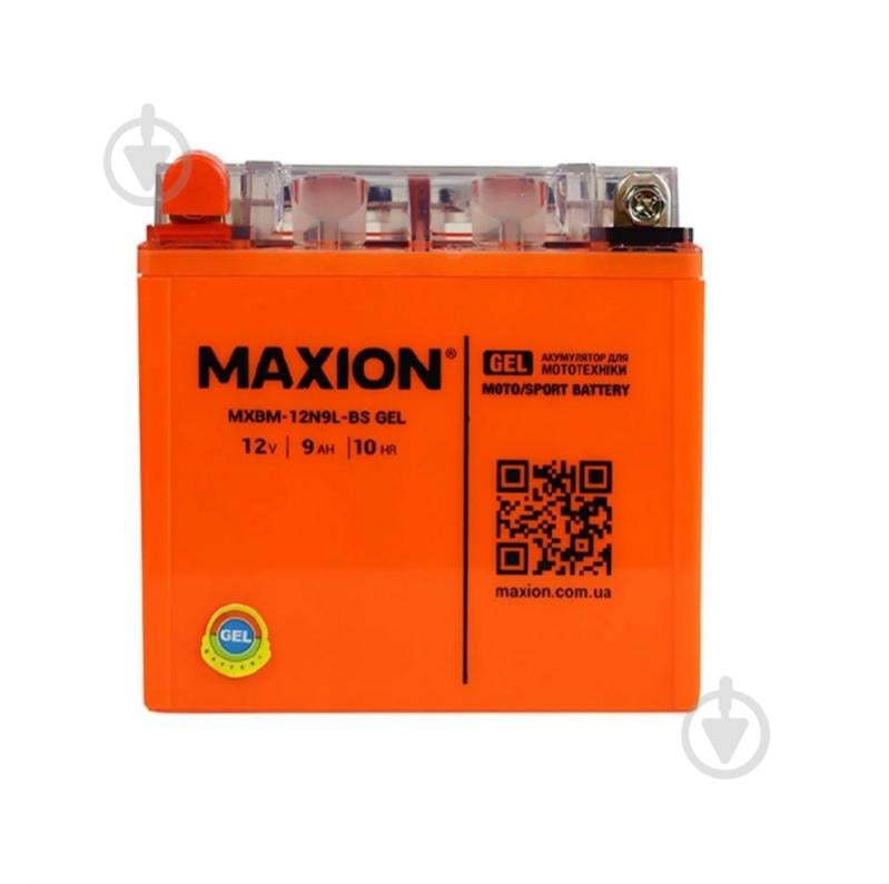 Аккумулятор автомобильный MAXION 9Ah 85A 12V 12N9L-BS GEL «+» слева - фото 1