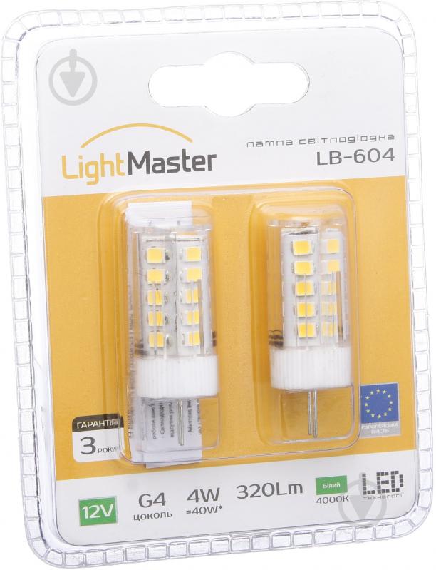 Лампа світлодіодна LightMaster LB-604 2 шт./уп. 12 В 4 Вт G4 прозора 4000 K - фото 1