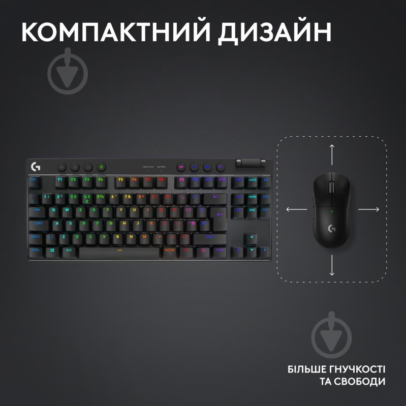 Клавіатура ігрова Logitech G PRO X TKL Lightspeed Gaming (L920-012136) black - фото 10