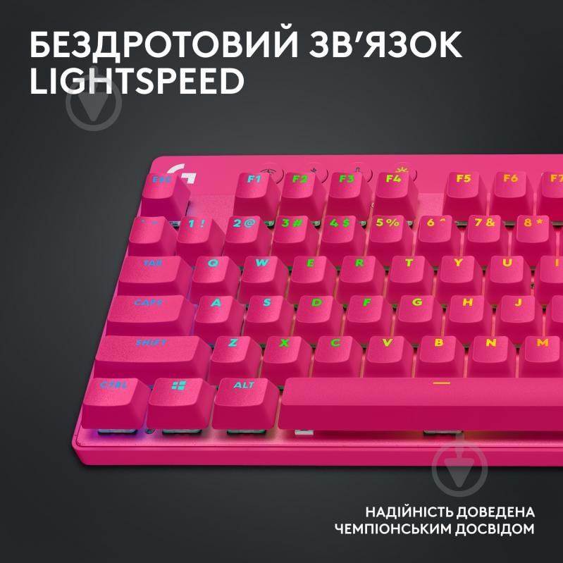 Клавіатура ігрова Logitech G PRO X TKL Lightspeed Gaming (L920-012159) magenta - фото 9