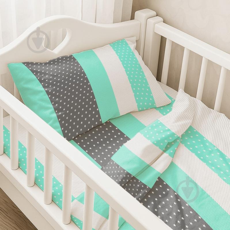 Комплект постільної білизни дитячий STAR DOTS (GREEN) молочний Zastelli - фото 1 Комплект постільної білизни дитячий STAR DOTS (GREEN) молочний Zastelli - фото 1