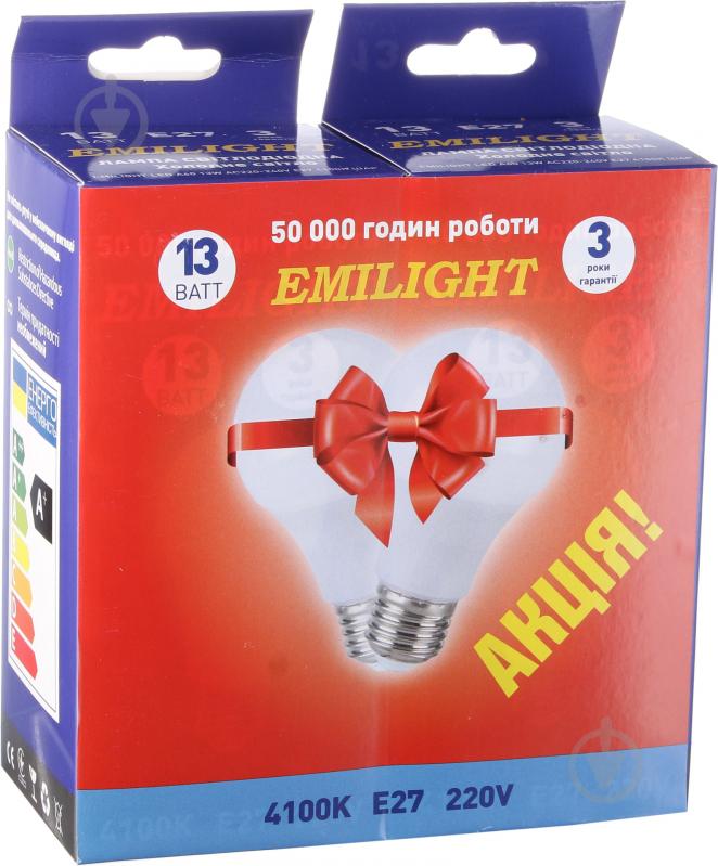 Лампа светодиодная Emilight LED А70 13W AC220-240 4100K - фото 2