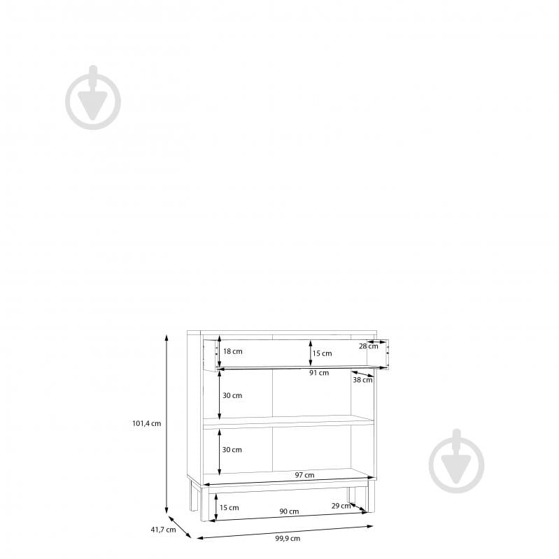 Комод Forte Meble Penkridge 2d1s 999x1014x417 мм дуб глиняний/світло-сірий - фото 5 Комод Forte Meble Penkridge 2d1s 999x1014x417 мм дуб глиняний/світло-сірий - фото 5