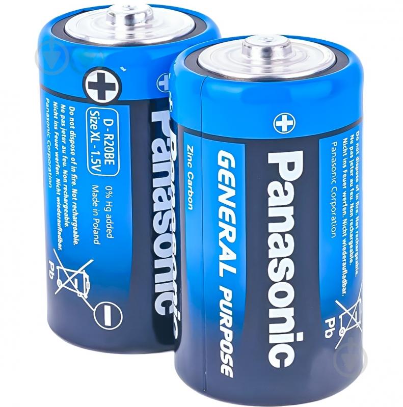 Батарейка Panasonic PANASONIC R20 General Purpose блістер 1x2 шт. 2 шт. (R20BE/2BP) - фото 1