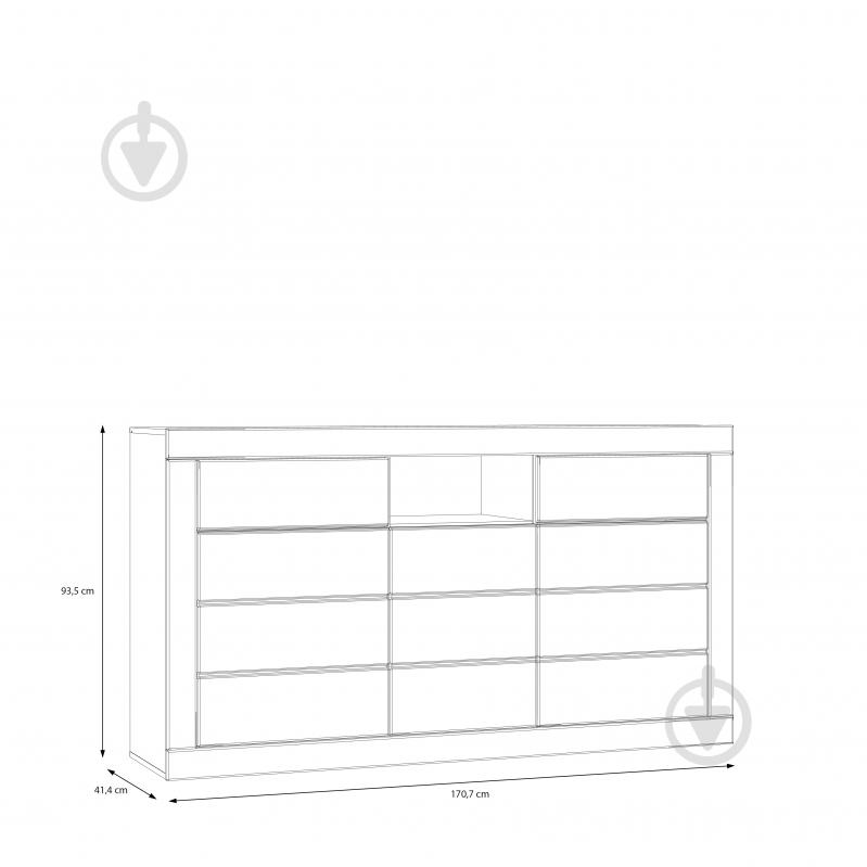 Комод Forte Meble Lefkadas 3d2s 1707x935x414 мм білий/білий - фото 6 Комод Forte Meble Lefkadas 3d2s 1707x935x414 мм білий/білий - фото 6