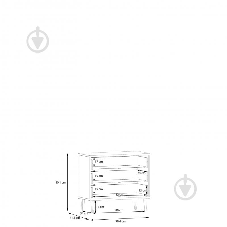Комод Forte Meble Calasetta 904x801x414 мм дуб элегант/дуб элегант - фото 7