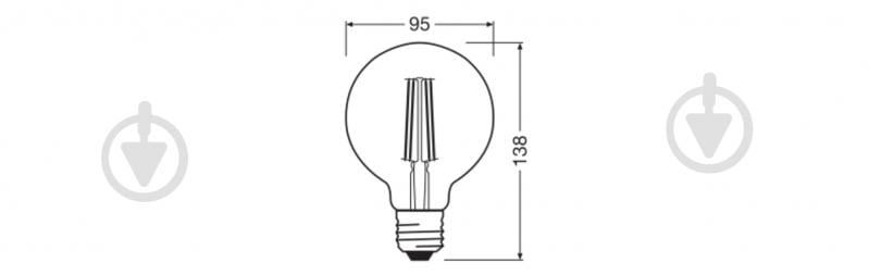 Лампа світлодіодна Ledvance 6,5 Вт G95 прозора E27 220 В 2400 К - фото 6