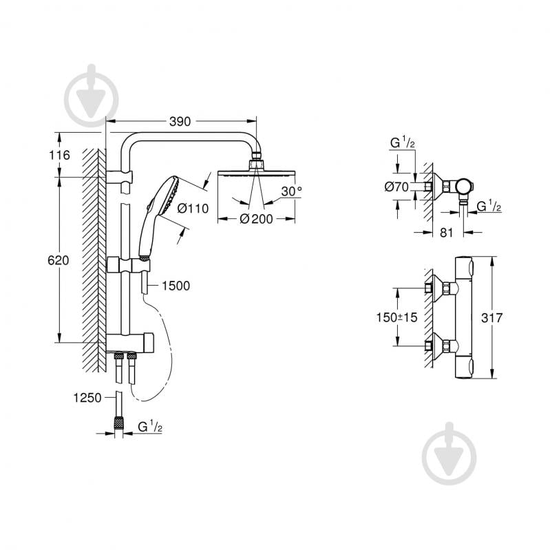 Смеситель для душа Grohe QuickFix Precision Flow UA202908TR - фото 12