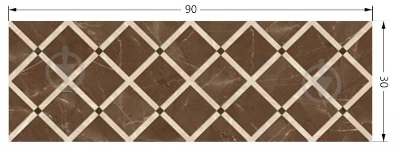 Плитка TABRIZ TILE Antigue Decor Brown Glossy 30x90 - фото 2