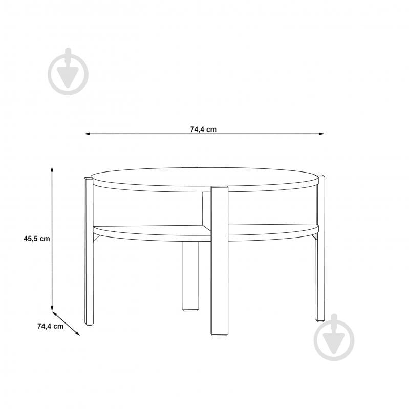 Стіл журнальний Forte Meble Tobago 744x744x455 мм дуб артізан/ дуб артізан - фото 2