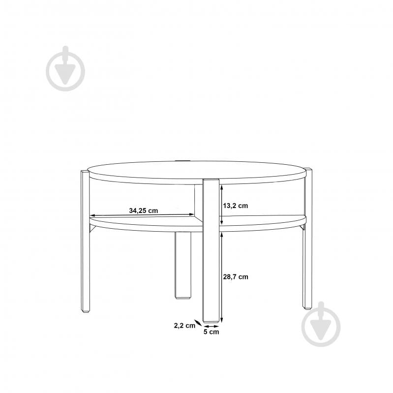 Стіл журнальний Forte Meble Tobago 744x744x455 мм дуб артізан/ дуб артізан - фото 3