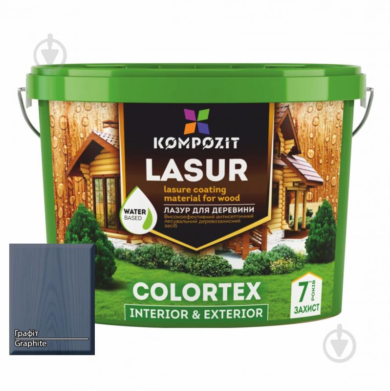 Лазур Kompozit Colortex графіт напівглянець 0,9 л - фото 1