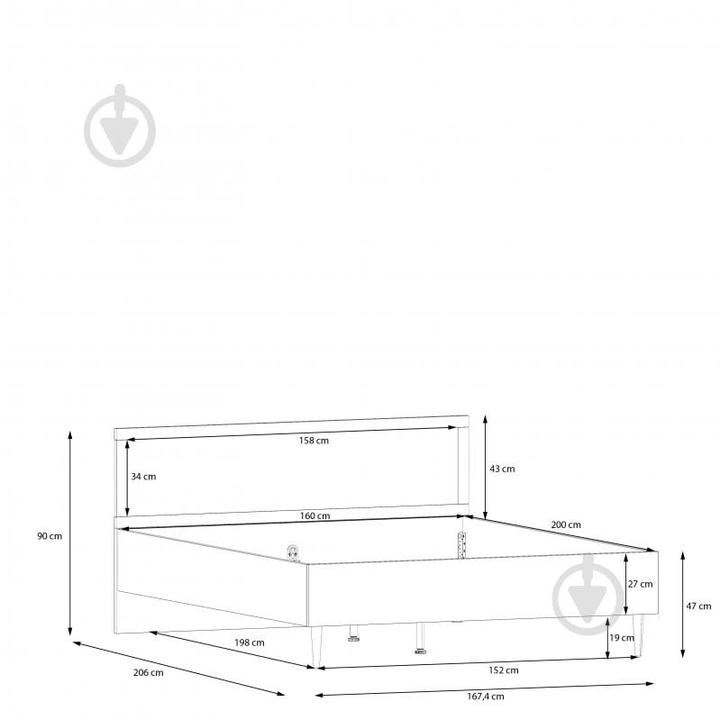 Ліжко Forte Meble Calasetta 160x200 см дуб елегант - фото 5