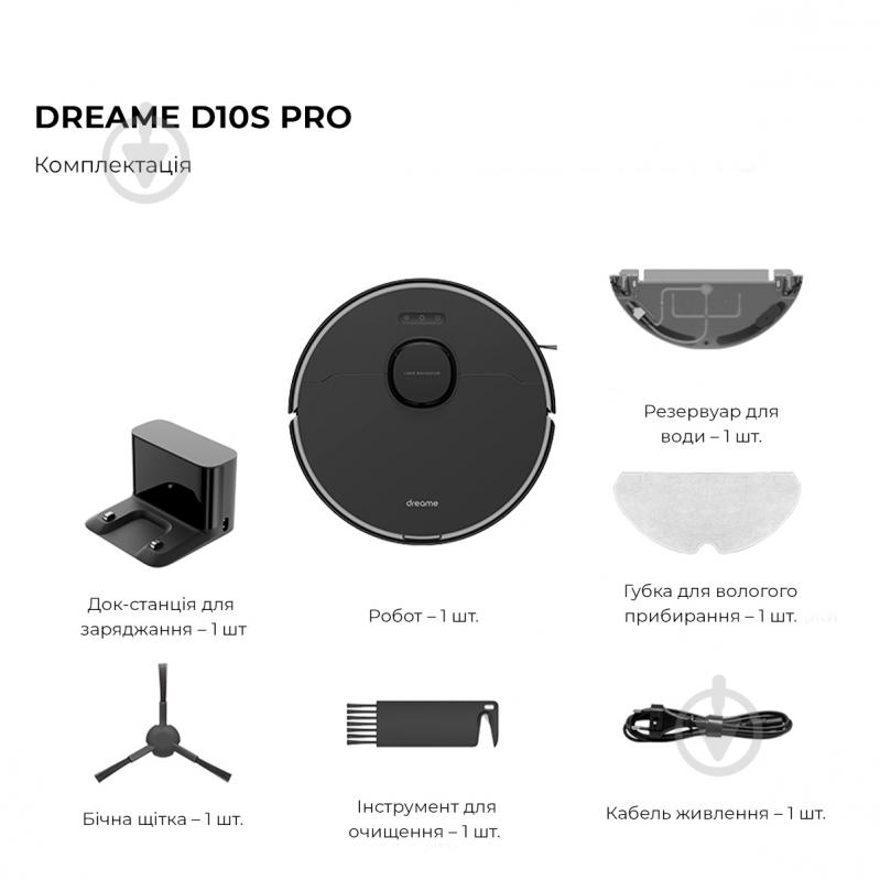 Робот-пылесос моющий DREAME D10s Pro (RLS6A) black - фото 10