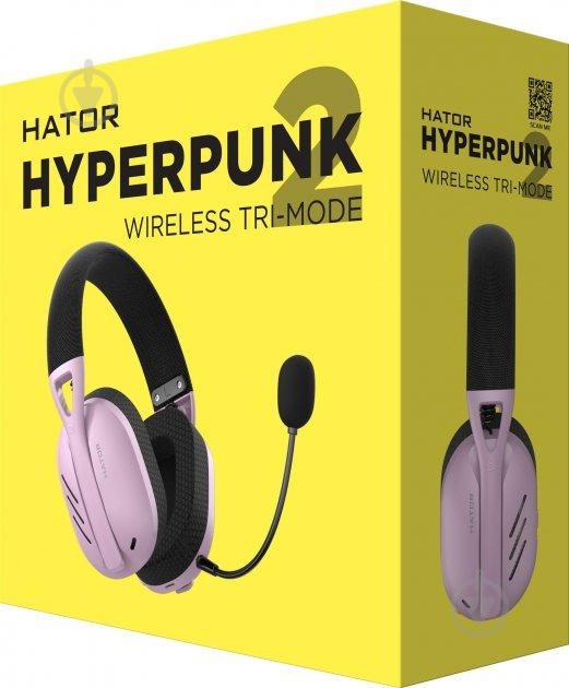 Наушники Hator Hyperpunk 2 Wireless Tri-mode black/lilac (HTA-859) - фото 9