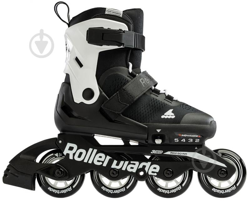 Роликові ковзани Rollerblade Microblade 07221900-787 р. 28-32 чорно-білий - фото 1