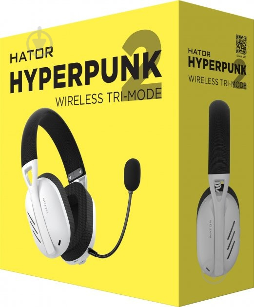 Наушники Hator Hyperpunk 2 Wireless Tri-mode black/white (HTA-856) - фото 9