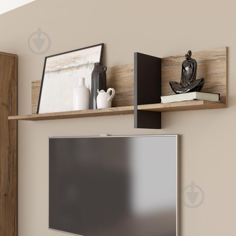 Полки Forte Meble Jokkaz 3881600219 черный/дуб флагстафф - фото 3 Полки Forte Meble Jokkaz 3881600219 черный/дуб флагстафф - фото 3