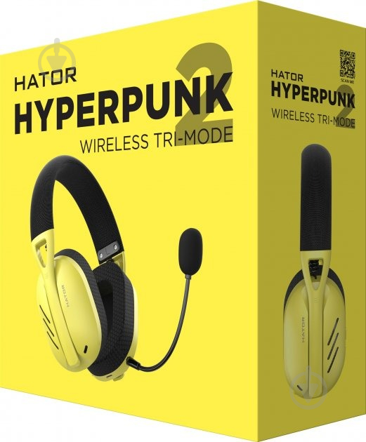 Наушники Hator Hyperpunk 2 Wireless Tri-mode black/yellow (HTA-857) - фото 9