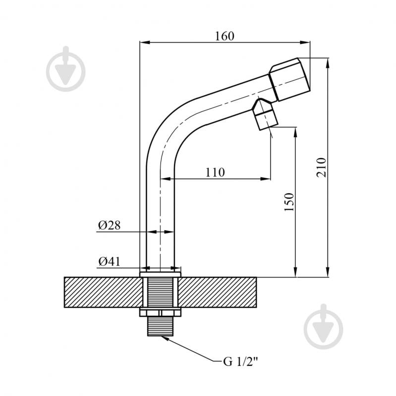 Кран Kroner на одну воду Kroner KRP Edelstahl Klassisch - ESG097 - фото 2