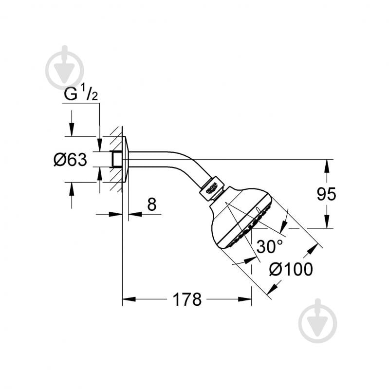 Верхній душ Grohe New Tempesta 100 26088001 - фото 2 Верхній душ Grohe New Tempesta 100 26088001 - фото 2