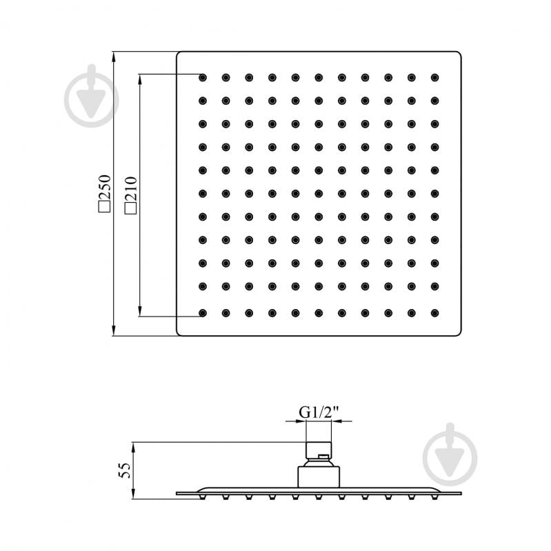 Верхний душ Kroner KRP Edelstahl Kubus - ESG704-25 - фото 2 Верхний душ Kroner KRP Edelstahl Kubus - ESG704-25 - фото 2