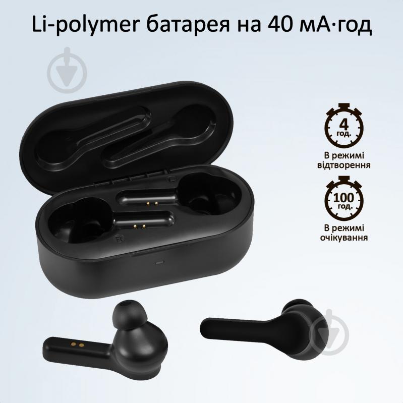 Наушники Promate TrueBlue-4 Bluetooth 5 IPX5 black (trueblue-4.black) - фото 4