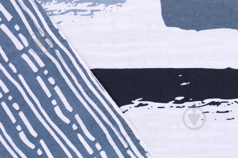 Комплект постільної білизни Brest полуторний сірий із білим Today (без простирадла) - фото 4