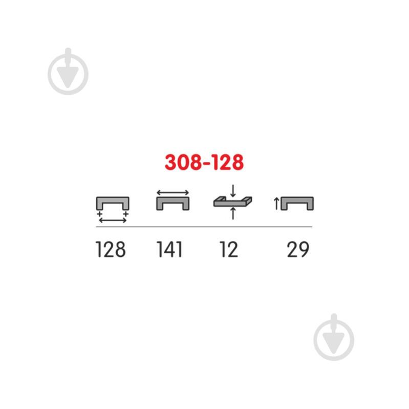 Мебельная ручка скоба 308-128-V01 128 мм хром - фото 2