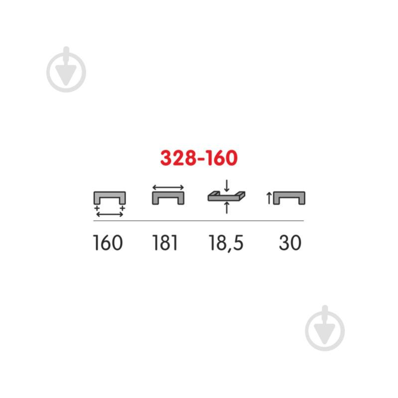 Меблева ручка скоба 328-160-V09 160 мм чорний - фото 2
