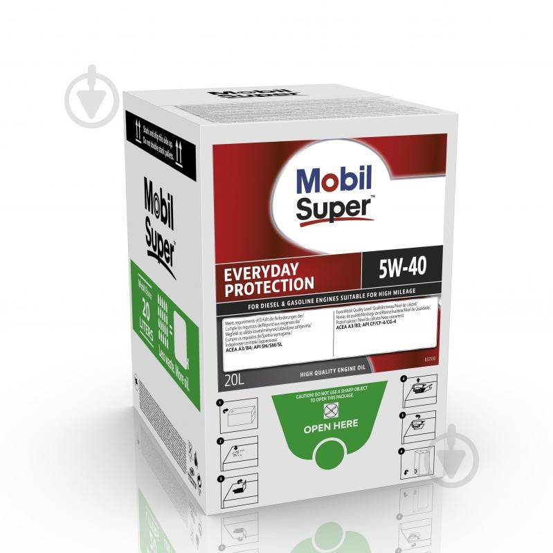 Моторна олива синтетична Mobil Super Everyday Protection 5W-40 20 л (157966) - фото 1 Моторна олива синтетична Mobil Super Everyday Protection 5W-40 20 л (157966) - фото 1