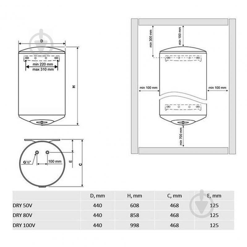 Бойлер Tesy DRY 100V - фото 2