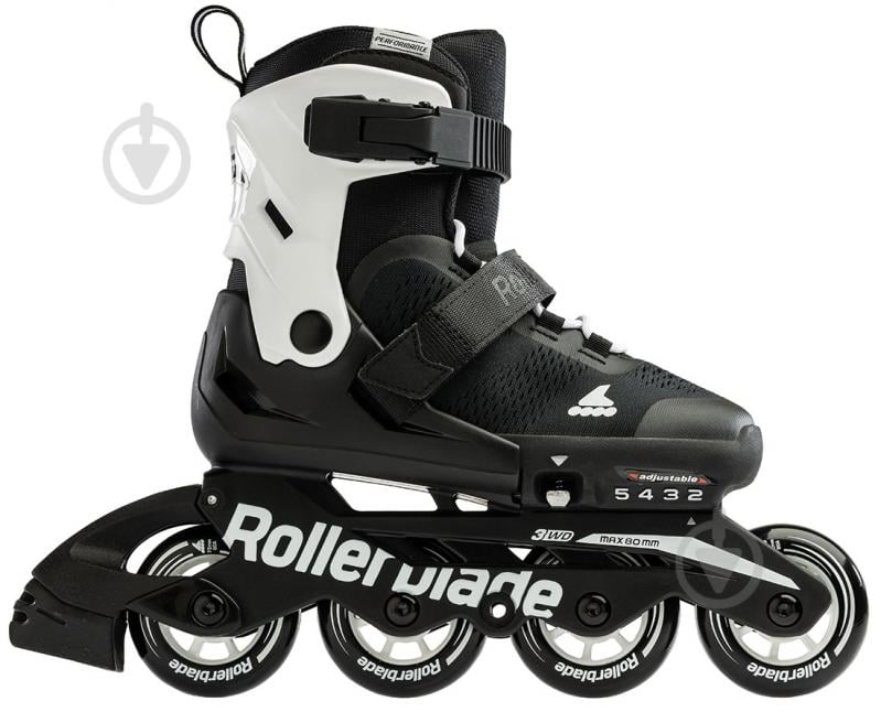 Роликові ковзани Rollerblade Microblade 07221900-787 р. 33-36,5 чорно-білий - фото 1