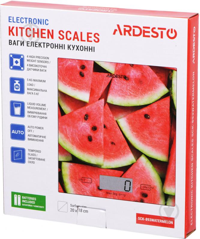 Весы кухонные Ardesto SCK-893WATERMELON - фото 5