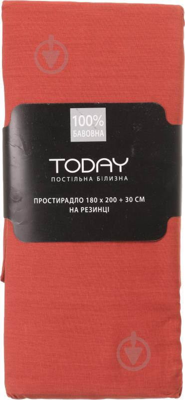 Простынь на резинке 2 180x200 см терракот Today - фото 3