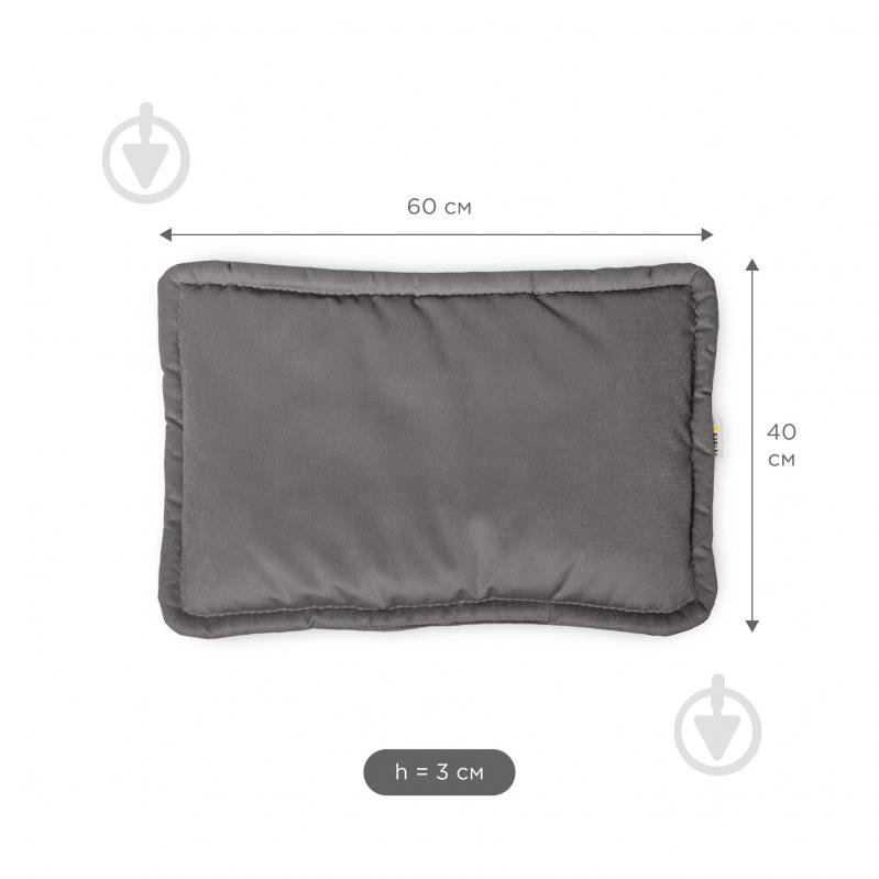 Лежак PETBED Слім S 60х40 см h-3 см велюр темно-сірий - фото 4