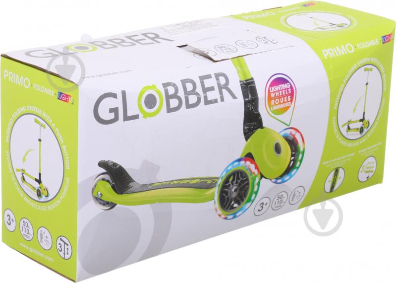 Самокат Globber Foldable Lights зелений 432-106-2 - фото 12