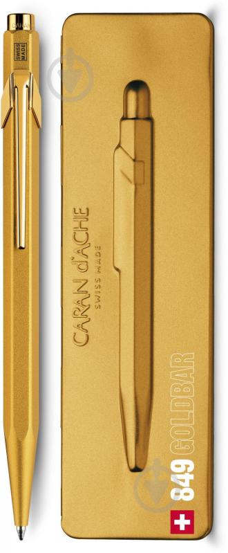Ручка Caran d'Ache 849 Goldbar золотистая / box - фото 1