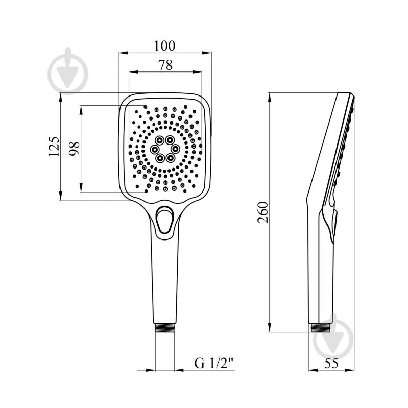 Лейка для душа Kroner KRM - C727 - фото 2 Лейка для душа Kroner KRM - C727 - фото 2