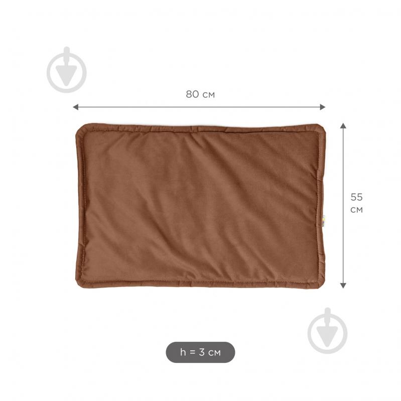 Лежак PETBED Слім L 80х55 см h-3 см велюр коричневий - фото 4 Лежак PETBED Слім L 80х55 см h-3 см велюр коричневий - фото 4