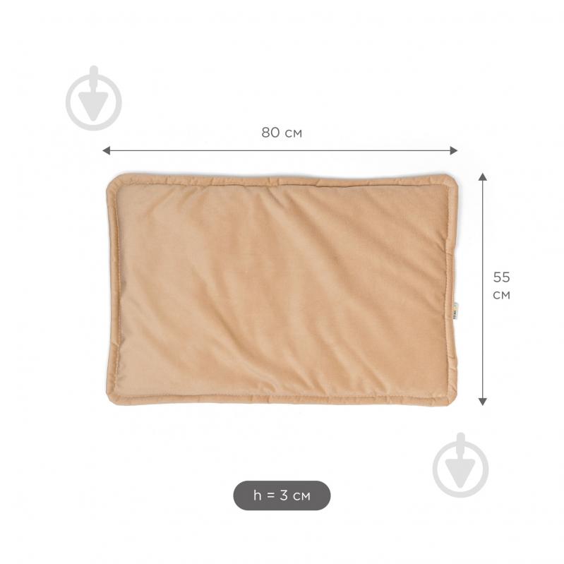 Лежак PETBED Слим L 80х55 см h-3 см велюр бежевый - фото 4