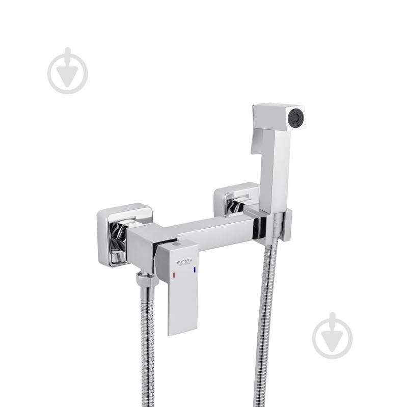 Набір для гігієнічного душу Kroner зі змішувачем KRP Edelstahl Kubus - CHR052 - фото 1