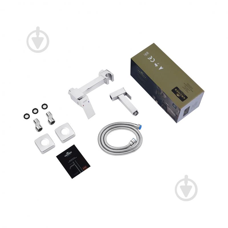 Набір для гігієнічного душу Kroner зі змішувачем KRP Edelstahl Kubus - CHR052 - фото 7