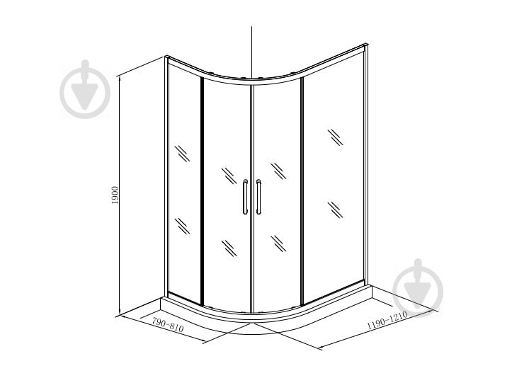 Душова кабіна Koller Pool ROUND напівкругла 1200x800x1900 мм скло прозоре R12080RC - фото 6