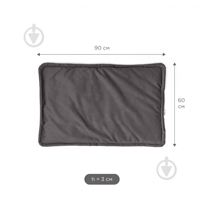 Лежак PETBED Слим XL 90х60 см h-3 см велюр темно-серый - фото 4 Лежак PETBED Слим XL 90х60 см h-3 см велюр темно-серый - фото 4