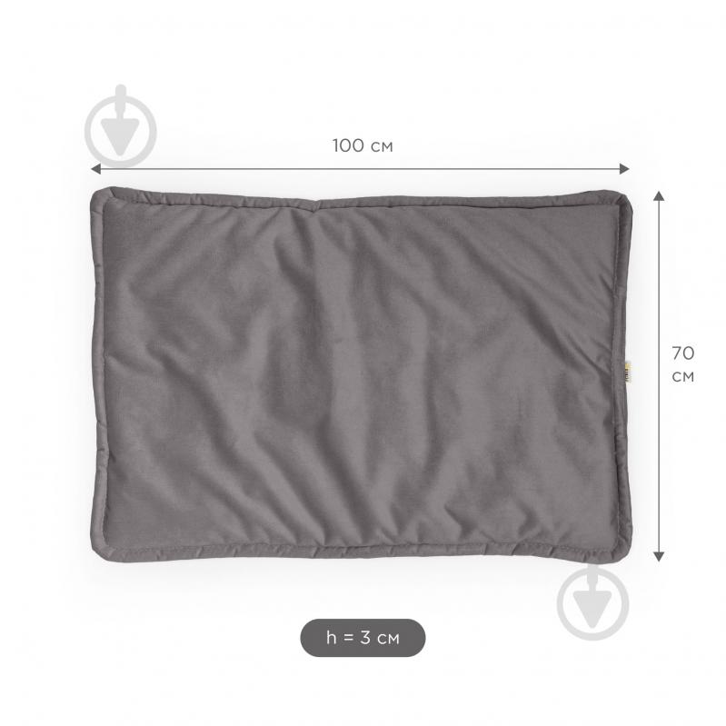 Лежак PETBED Слим 2XL 100х70 см h-3 см велюр темно-серый - фото 4 Лежак PETBED Слим 2XL 100х70 см h-3 см велюр темно-серый - фото 4