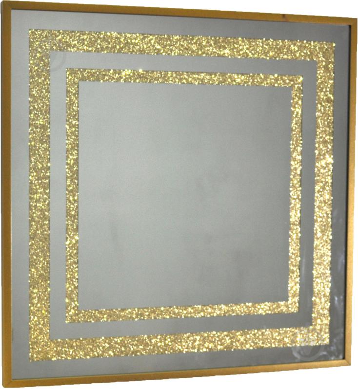 Дзеркало косметичне SEAPS Zerrofixx Glitter Square Gold X10 №3310A 94х94 см - фото 1