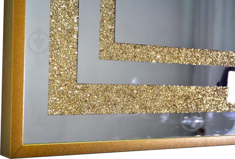 Зеркало косметическое SEAPS Zerrofixx Glitter Square Gold X10 №3310A 94х94 см - фото 3