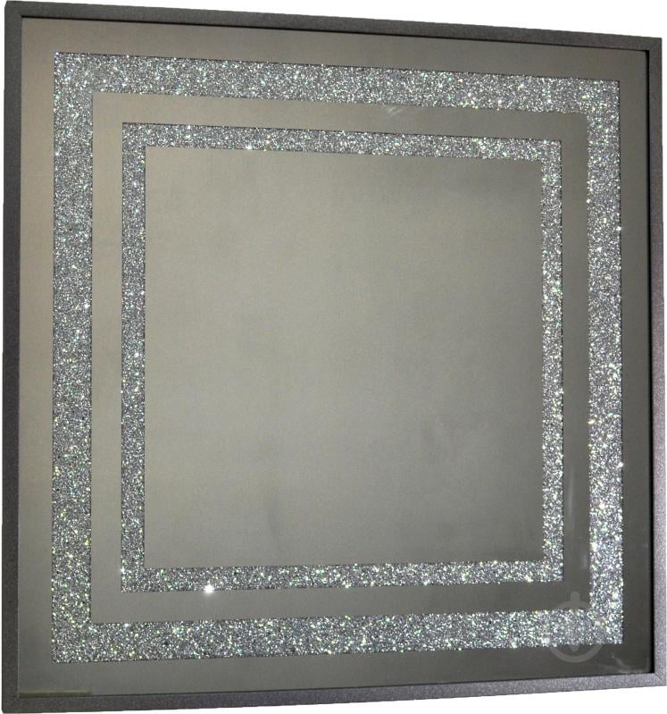 Зеркало косметическое SEAPS Zerrofixx Glitter Square Silver X10 №3306A 94х94 см - фото 1